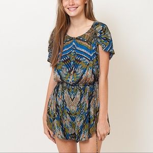Free People Dream All Night Button-Front Romper